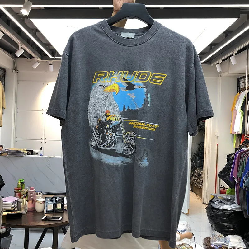 Oversized Cotton RHUDE T-Shirt Men's Women's Harajuku Washed Old Street T-Shirt Street Casual Fashion Style Rhude Top T-Shirt
Oversized Cotton RHUDE T-Shirt Men's Women's Harajuku Washed Old Street T-Shirt Street Casual Fashion Style Rhude Top T-Shirt