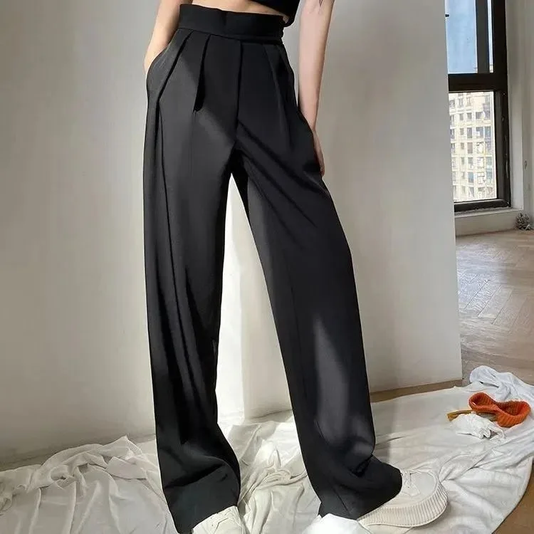 Vintage Palazzo Office Elegant Casual Black Trousers Black Wide Leg Women Classic Suit Pants Female High Wasit Pants
Vintage Palazzo Office Elegant Casual Black Trousers Black Wide Leg Women Classic Suit Pants Female High Wasit Pants