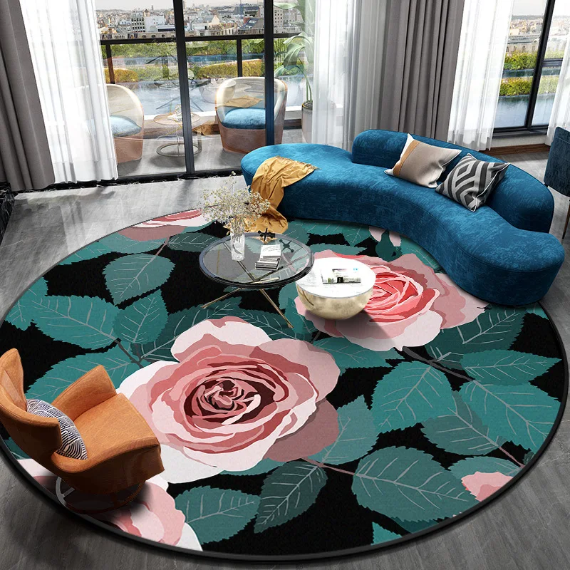Ins Style Round Flower Carpet Pastoral Style Floral Printing Rug Balcony Coffee Table Living Room Bedroom Salon Decor Floor Mat
Ins Style Round Flower Carpet Pastoral Style Floral Printing Rug Balcony Coffee Table Living Room Bedroom Salon Decor Floor Mat