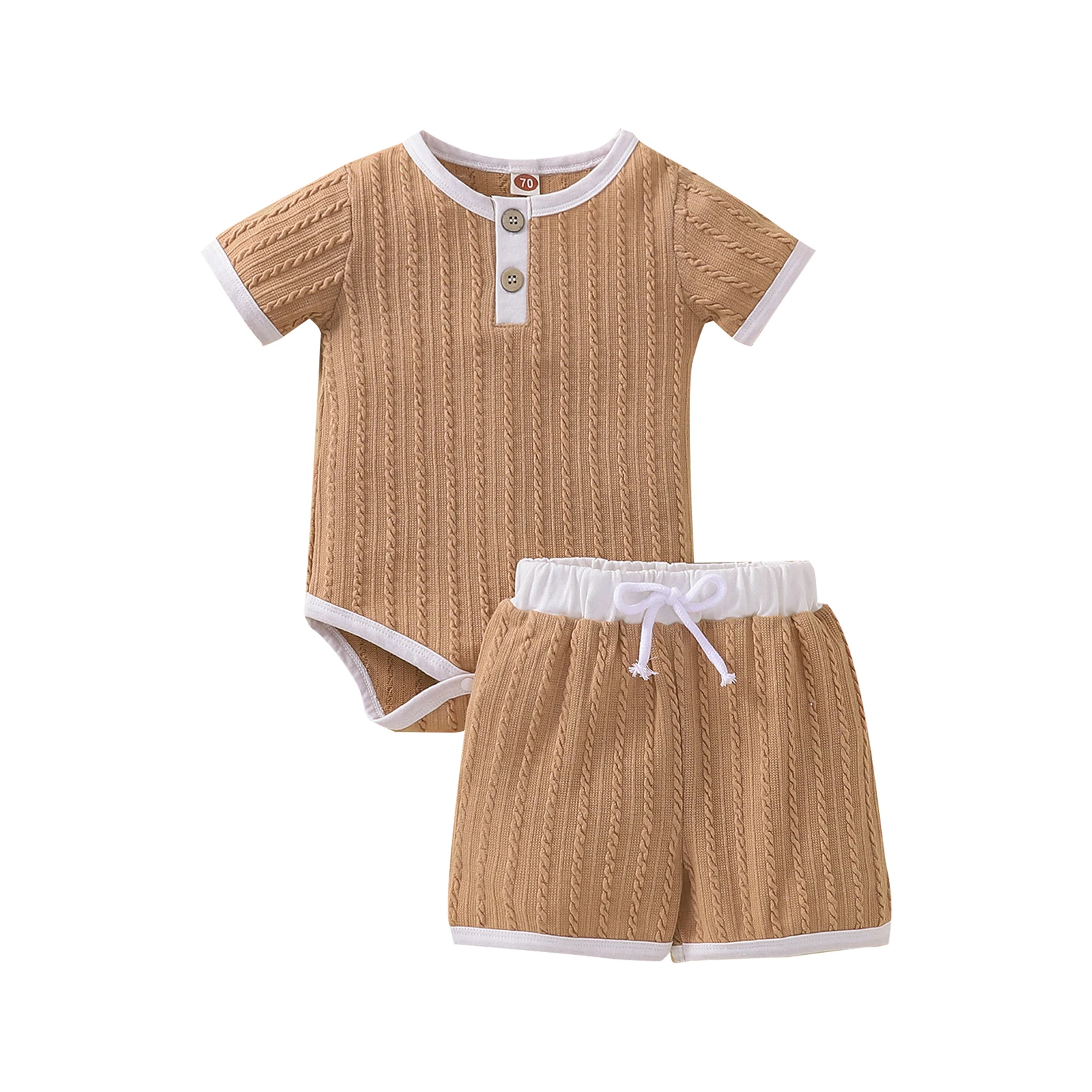 Pudcoco Baby Boy Girl Shorts Suit Summer Short Sleeve Round Neck Button Romper Elastic Waist Shorts Casual Set For 0-18Months
Pudcoco Baby Boy Girl Shorts Suit Summer Short Sleeve Round Neck Button Romper Elastic Waist Shorts Casual Set For 0-18Months
