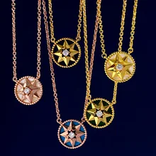European and American fashion compass star necklace