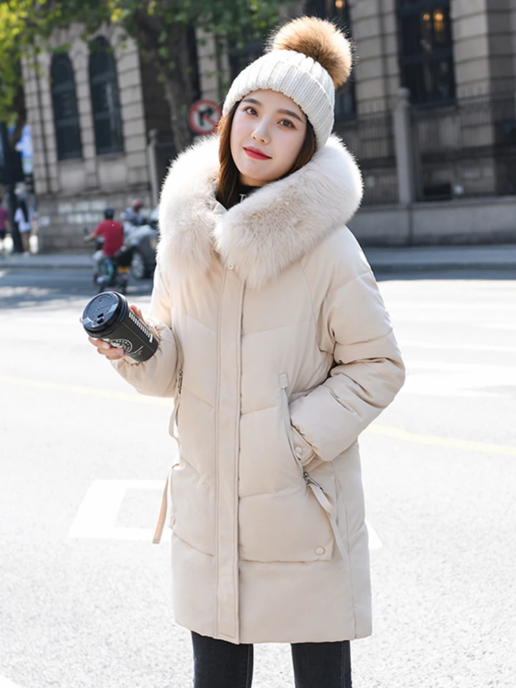 New Big Fur Collar Hooded Parkas Women Cotton Padded Jacket Winter Thick Warm Long Jackets Female Streetwear Casual Loose Coats
New Big Fur Collar Hooded Parkas Women Cotton Padded Jacket Winter Thick Warm Long Jackets Female Streetwear Casual Loose Coats