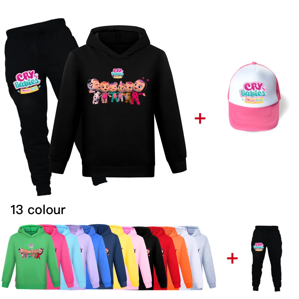 Disney cartoon hoodie + pants + hat set cry babies baby girl clothes children's sweater autumn print hooded top clothes 2-16Y
Disney cartoon hoodie + pants + hat set cry babies baby girl clothes children's sweater autumn print hooded top clothes 2-16Y