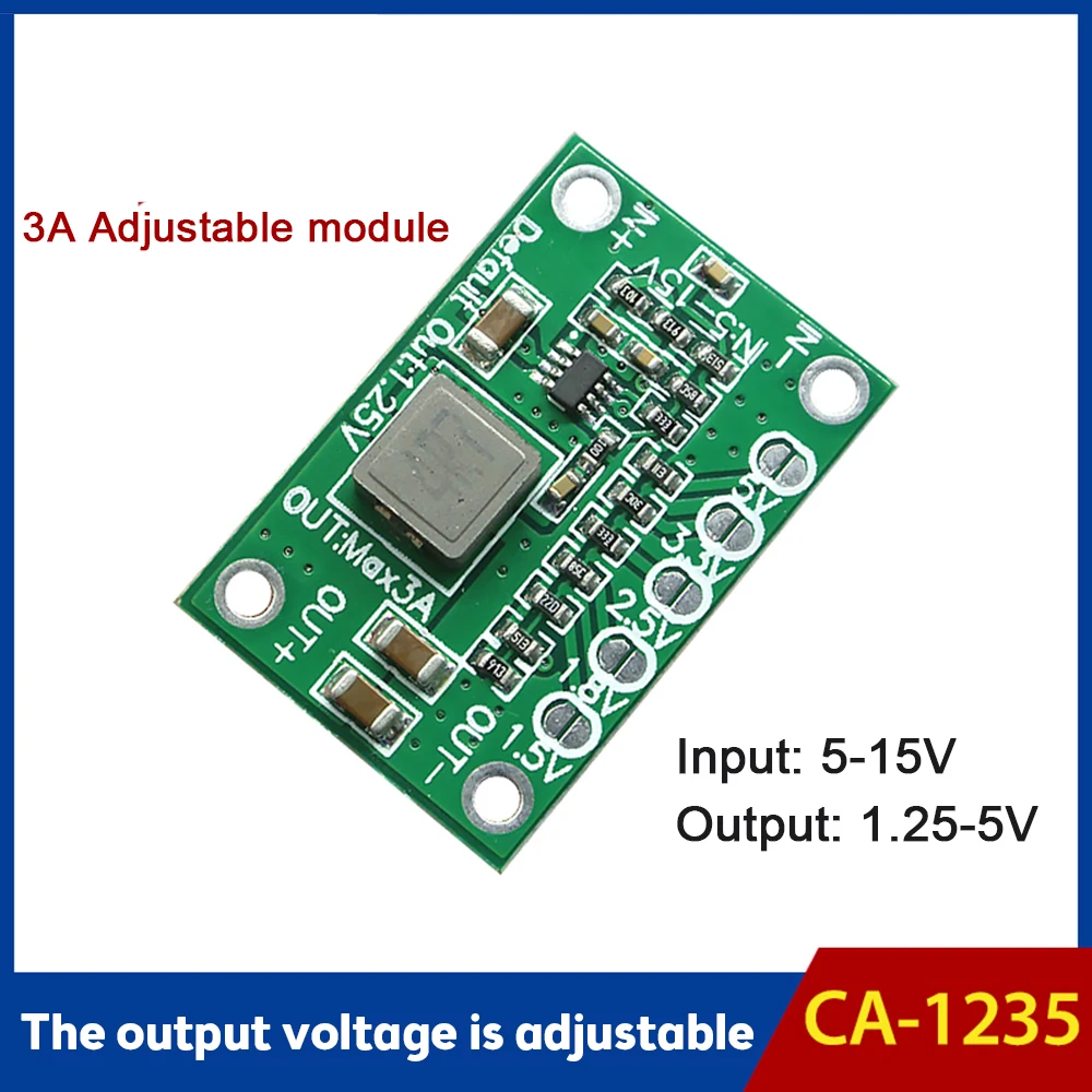 

CA-1235 Adjustable Power Module DC-DC Buck Power Module 1.25V 1.5V 1.8V 2.5V 3.3V 5V Output 5-15V Input Step-Down Power Supply