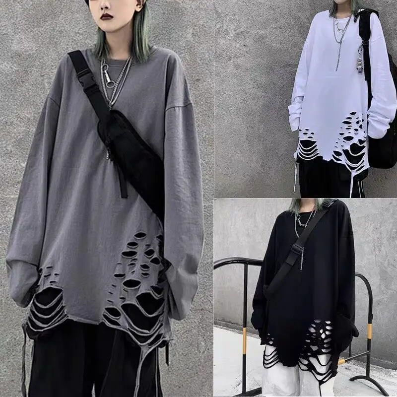 ZCSMLL Autumn and winter Korean black bf wind hole bottoming shirt men and women wear loose long-sleeved T-shirts
ZCSMLL Autumn and winter Korean black bf wind hole bottoming shirt men and women wear loose long-sleeved T-shirts
