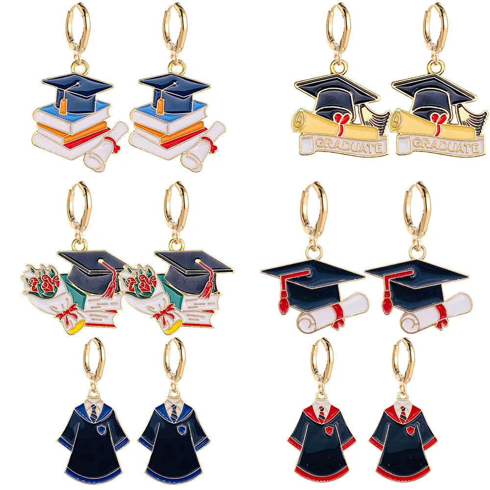New Season of graduation Earrings Doctor Hat Bachelor Clothes Alloy Pendant Earrings Graduation Student Ear Rings Gift
New Season of graduation Earrings Doctor Hat Bachelor Clothes Alloy Pendant Earrings Graduation Student Ear Rings Gift