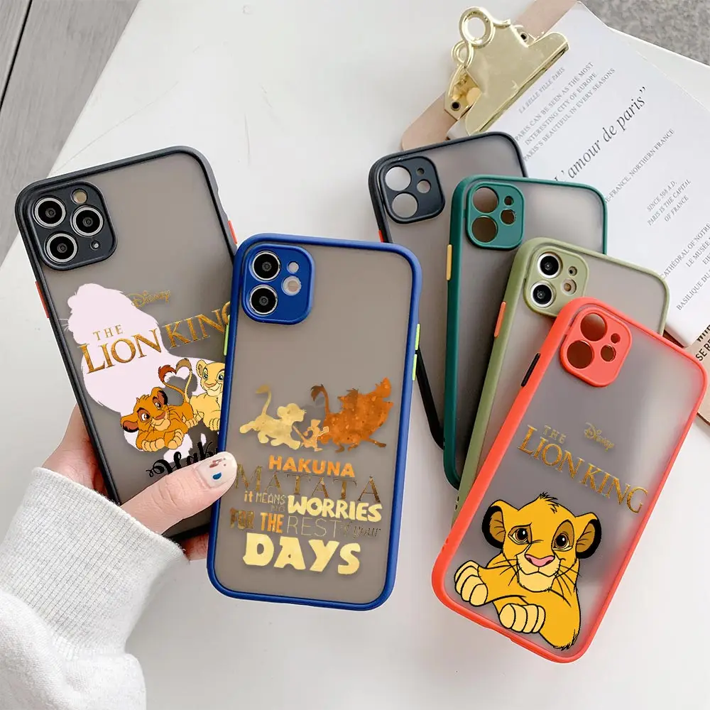 

The Lion King Disney Anime Comic Cartoon Phone Case For Apple iPhone14 13 12 11 Pro Max 8 7 SE XR XS Plus Matte Cover Funda Capa