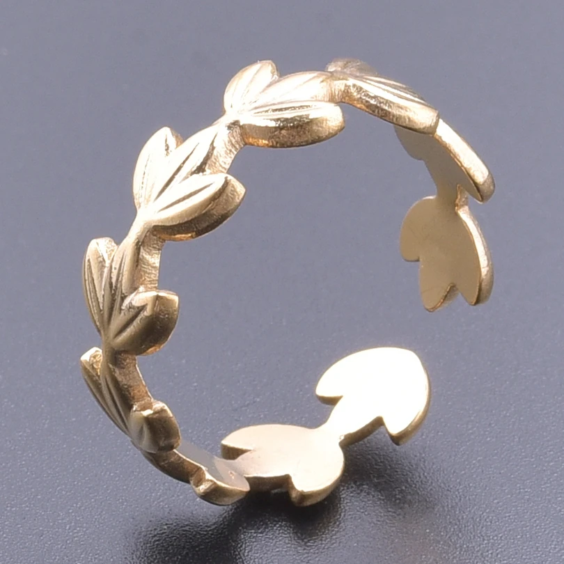 Ins Leaf Plant Stainless Steel Rings Titanium Gold Color Finger Ring Men And Women Cold Wind Open Adjustable Anillos Mujer Party
Ins Leaf Plant Stainless Steel Rings Titanium Gold Color Finger Ring Men And Women Cold Wind Open Adjustable Anillos Mujer Party