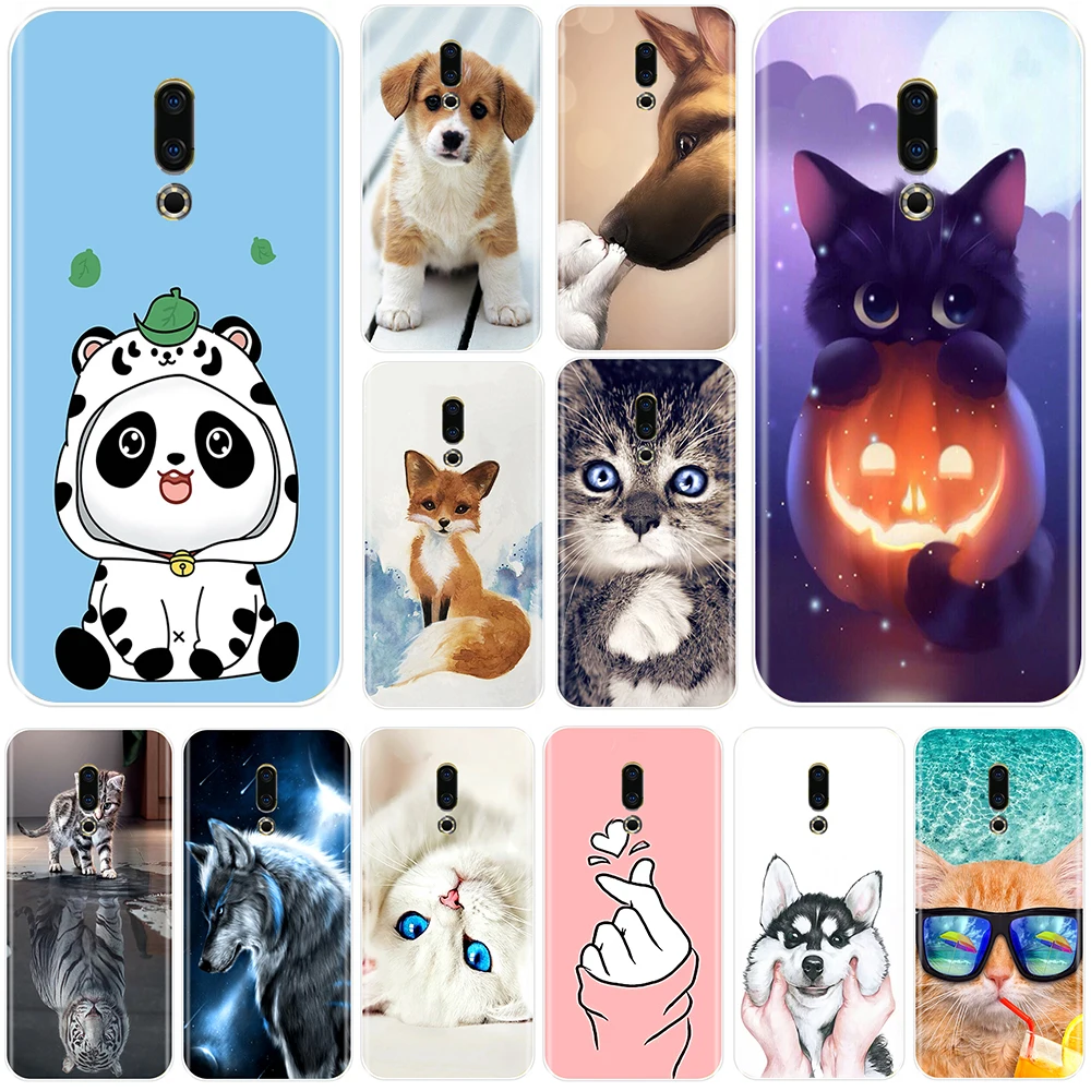 

Phone Case For Meizu 16th 16x 15 Lite 16 Plus Soft Silicone TPU Fashion Cute Animals Back Cover For Meizu Pro 6 7 Plus U10 U20