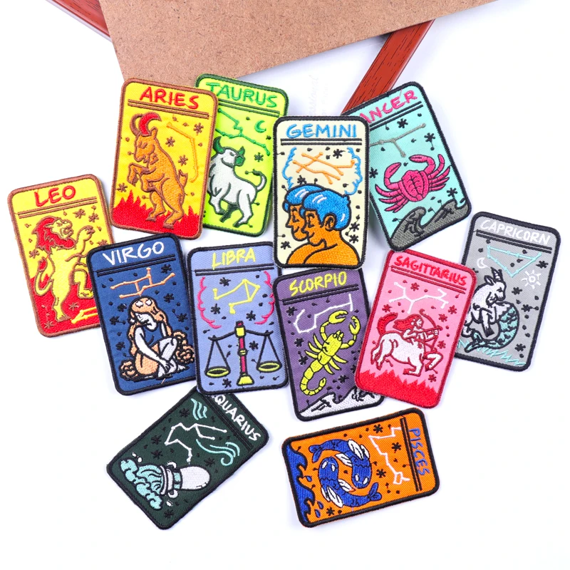 Twelve Constellations Iron On Patches For Clothing thermoadhesive patches Magic Tarot Embroidery Patches Ironing Sewing Stickers
Twelve Constellations Iron On Patches For Clothing thermoadhesive patches Magic Tarot Embroidery Patches Ironing Sewing Stickers