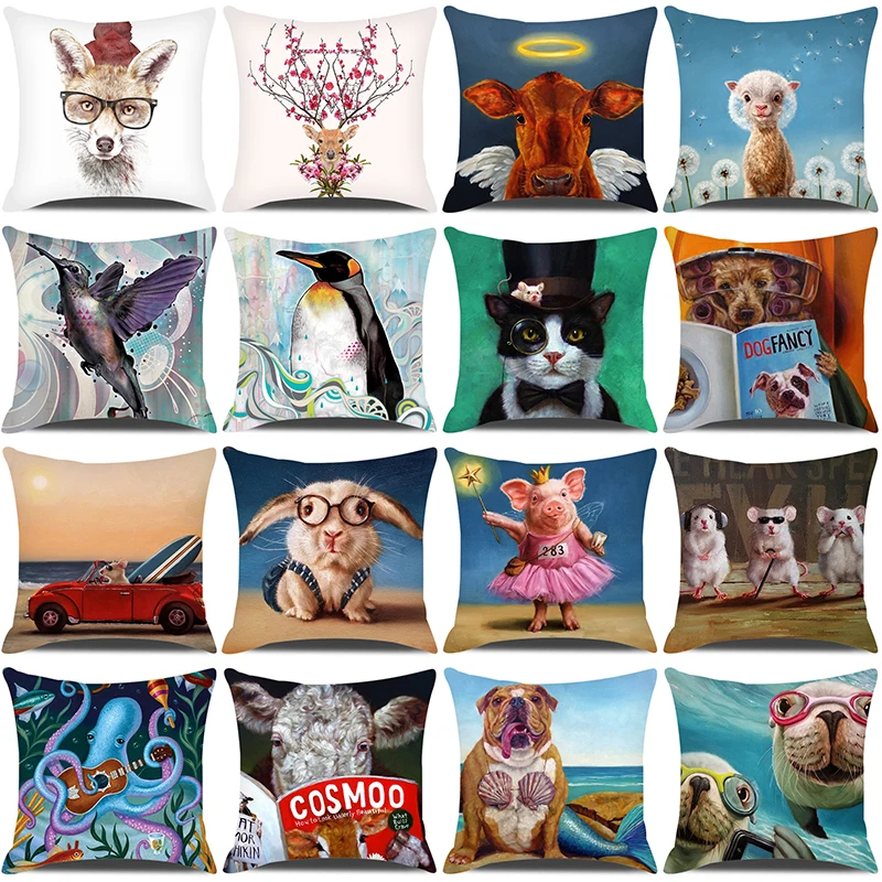 Funny Animals Printed Pillow Cover 45x45cm Kids Room Decorative Pillow Cases Home Decor Cushion Cover for Sofa Seat Chair Car 
Funny Animals Printed Pillow Cover 45x45cm Kids Room Decorative Pillow Cases Home Decor Cushion Cover for Sofa Seat Chair Car