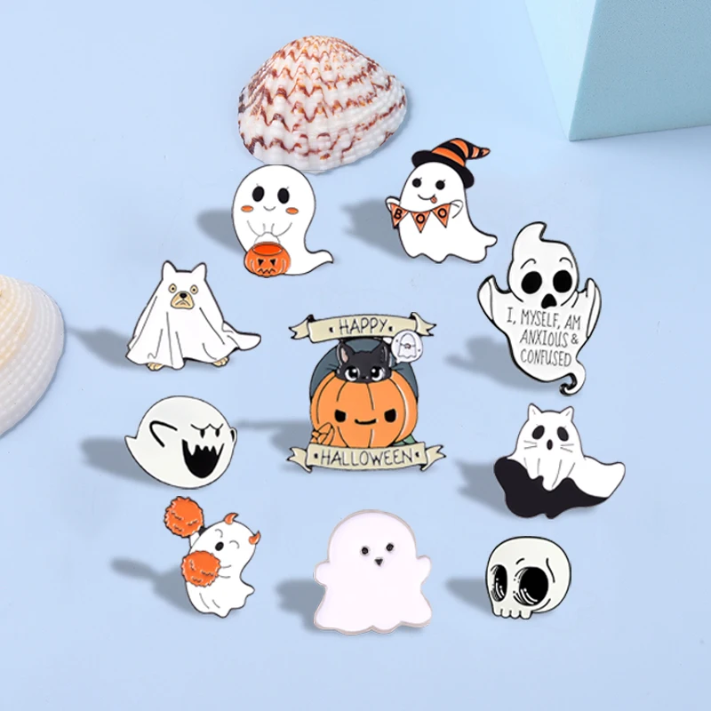 Halloween Punk Enamel Pins Cute Ghost Pumpkin Skull Brooch Lapel Pin Badges Backpack Gift Friends Kids Jewelry Accessories
Halloween Punk Enamel Pins Cute Ghost Pumpkin Skull Brooch Lapel Pin Badges Backpack Gift Friends Kids Jewelry Accessories