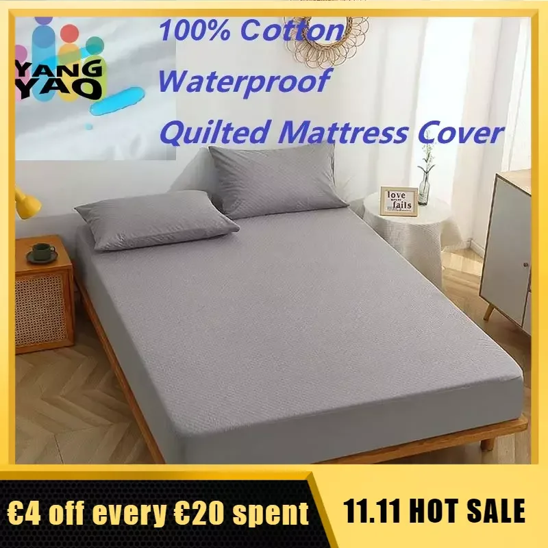 100% Cotton Waterproof Quilted Mattress Cover Single Queen Jacquard Bed Cover Dust-proof Bed Protector Cover No Pillowcase
100% Cotton Waterproof Quilted Mattress Cover Single Queen Jacquard Bed Cover Dust-proof Bed Protector Cover No Pillowcase