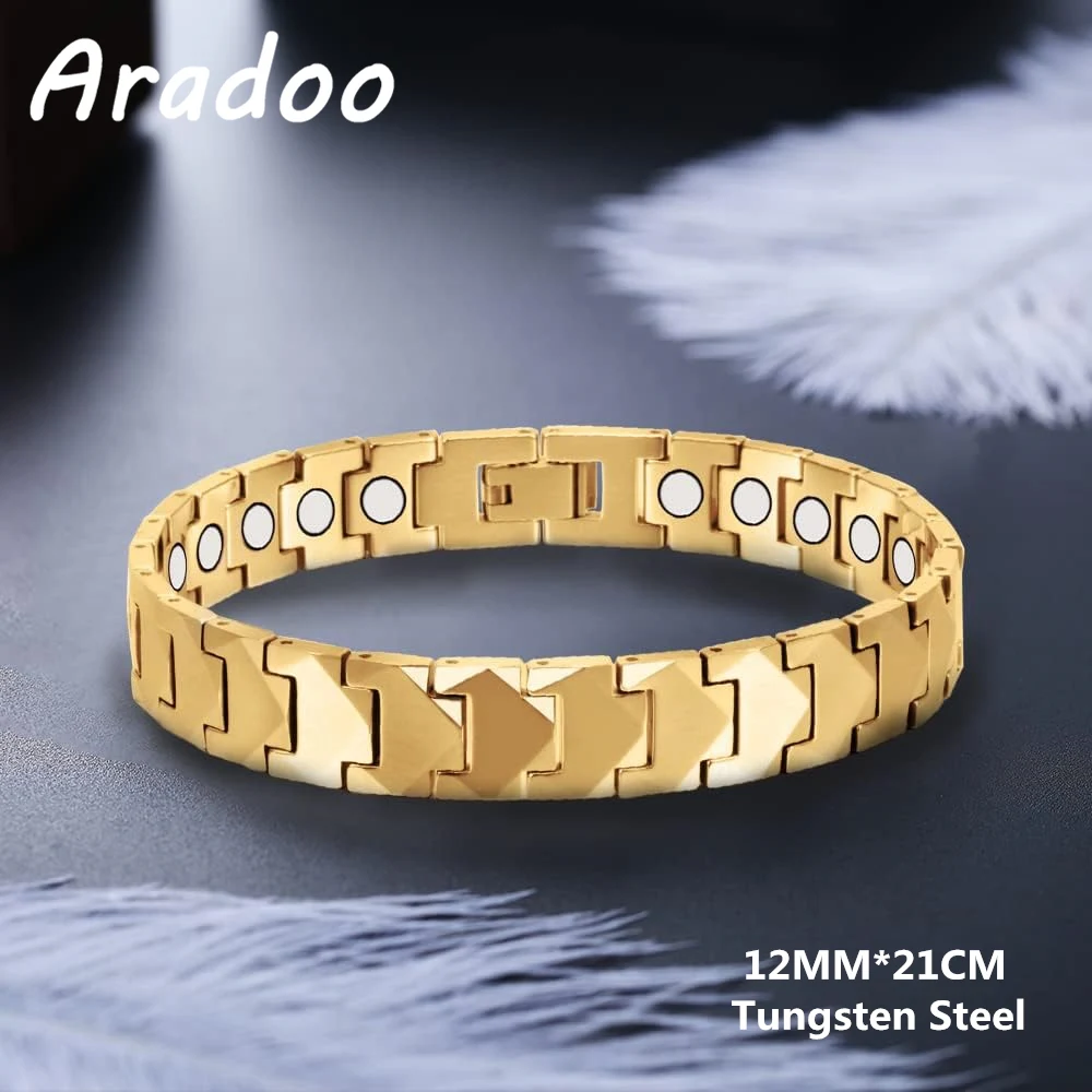 High Gauss Magnetic Tungsten Bracelet Titanium Steel Anion Anti-Radiation Slimming Therapy Bracelet
High Gauss Magnetic Tungsten Bracelet Titanium Steel Anion Anti-Radiation Slimming Therapy Bracelet