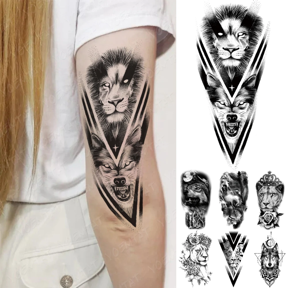 Waterproof Temporary Tattoo Stickers Forest Wolf Lion Tiger Moon Rose Flowers Flash Tatto Animal Body Art Fake Tattoos Women Men
Waterproof Temporary Tattoo Stickers Forest Wolf Lion Tiger Moon Rose Flowers Flash Tatto Animal Body Art Fake Tattoos Women Men