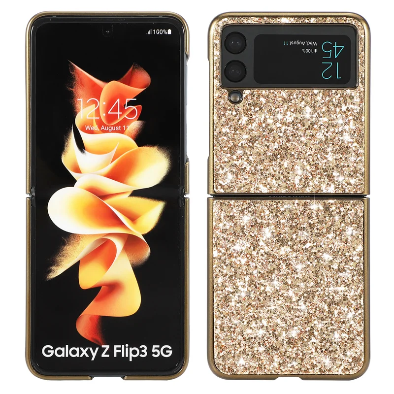 

For Samsung Galaxy Z Flip3 4 Glitter Back Case Paillette Twinkle Sequins Matte shining BlingBling Cover