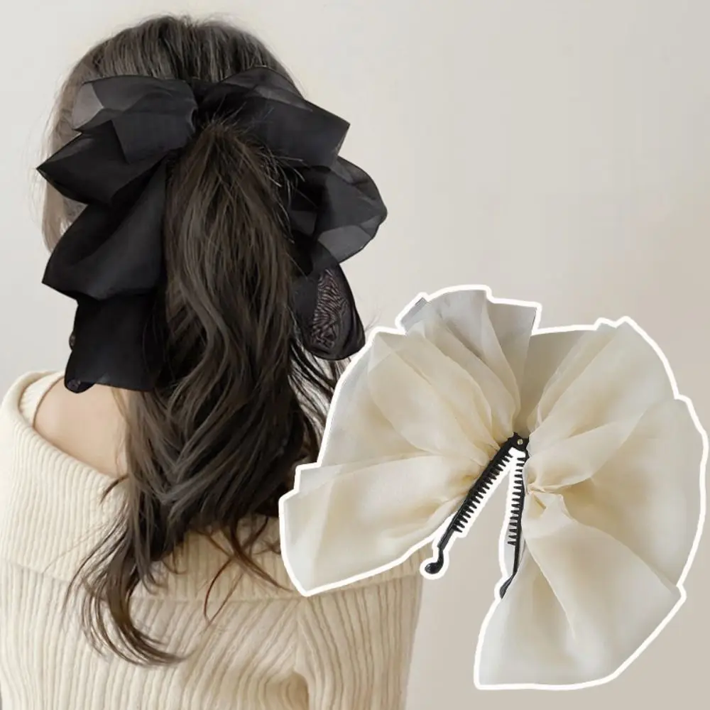 Fashion Chiffon Bow Banana Clip New Headdress Vertical Ponytail Hair Grip Clip Vintage Hair Claw Girls
Fashion Chiffon Bow Banana Clip New Headdress Vertical Ponytail Hair Grip Clip Vintage Hair Claw Girls