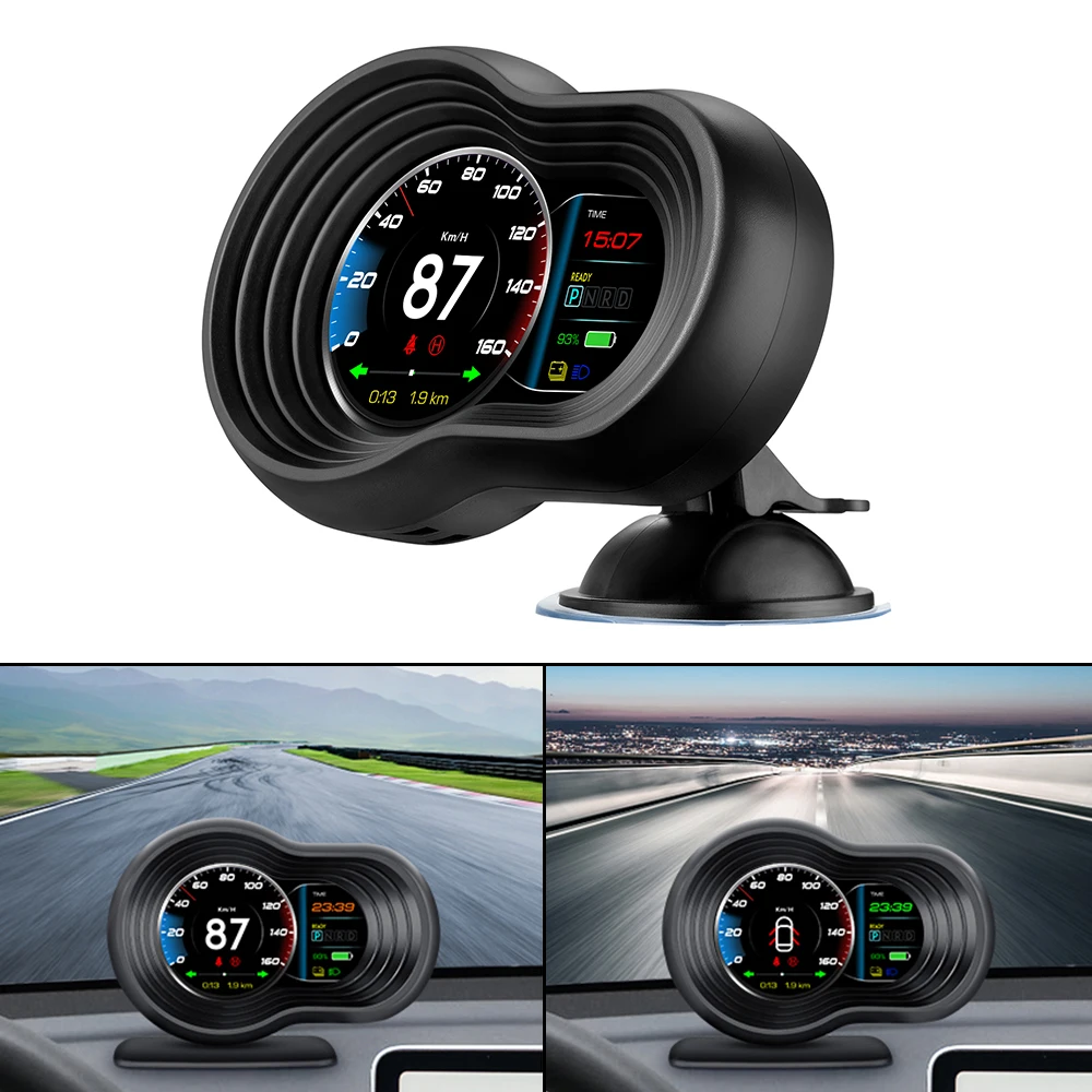 

T9 For Tesla Model 3 Model Y Speedometer Car Head Up Display Turn Signal Remaining Battery Overspeed Alarm 6 Alarm Functions HUD