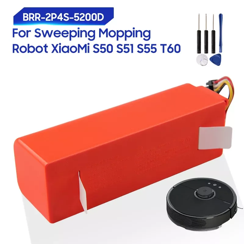 NEW2023 Original Sweeping Mopping Robot Vacuum Cleaner Replacement Battery For Xiaomi S50 S51 S55 T60 BRR-2P4S-5200D 5200mAh
NEW2023 Original Sweeping Mopping Robot Vacuum Cleaner Replacement Battery For Xiaomi S50 S51 S55 T60 BRR-2P4S-5200D 5200mAh