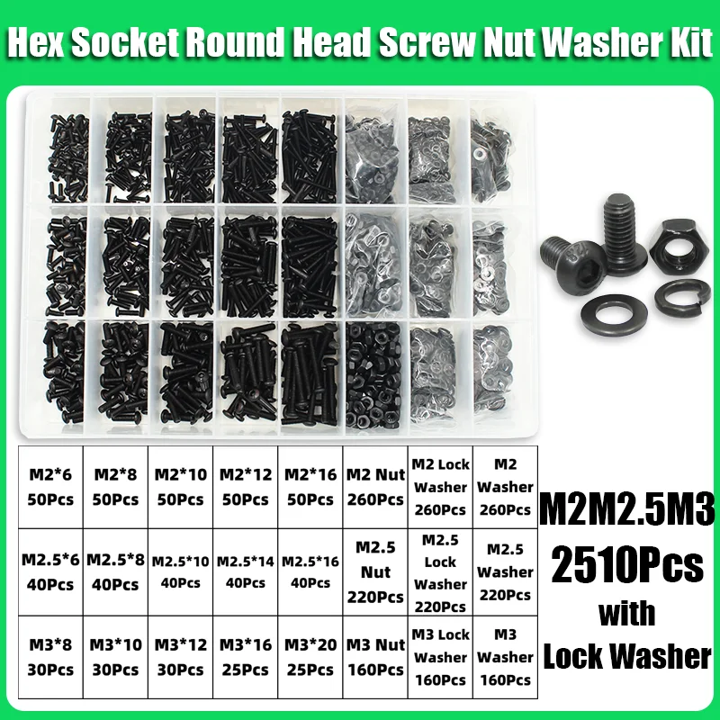 Набор винтов YMAX M2-M6 черный 10.9
Набор винтов YMAX M2-M6 черный 10.9