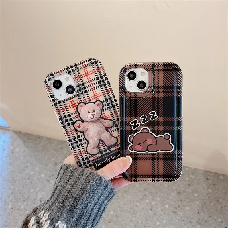 Vintage Checked Cartoon Cute Bear Phone Case Cover for IPhone 14 Plus 11 12 13 14 Pro Max Shockproof Cases for IPhone 14 Case
Vintage Checked Cartoon Cute Bear Phone Case Cover for IPhone 14 Plus 11 12 13 14 Pro Max Shockproof Cases for IPhone 14 Case
