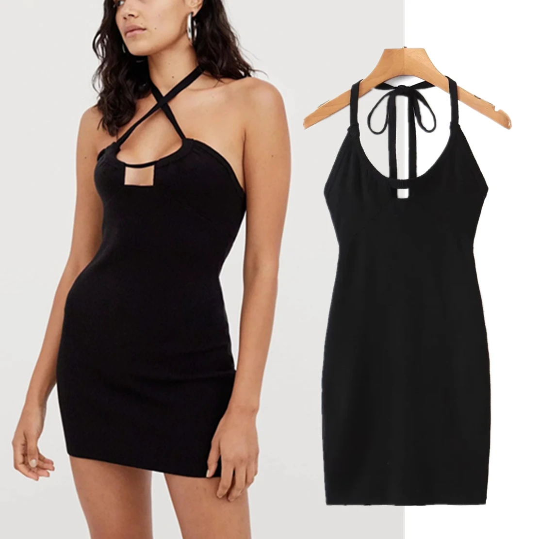 Withered Ins Fashion Blogger Vintage Sexy Halter Knitted Dress French Style Sheath Backless Party Summer Mini Dress Women
Withered Ins Fashion Blogger Vintage Sexy Halter Knitted Dress French Style Sheath Backless Party Summer Mini Dress Women
