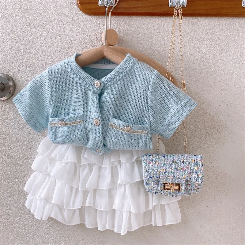 Droshipping Girl Summer Princess Set knitting Top+Tulle Skirt Kids Clothes Girls Clothing Sets Children Tracksuit ملابس اطفال
Droshipping Girl Summer Princess Set knitting Top+Tulle Skirt Kids Clothes Girls Clothing Sets Children Tracksuit ملابس اطفال