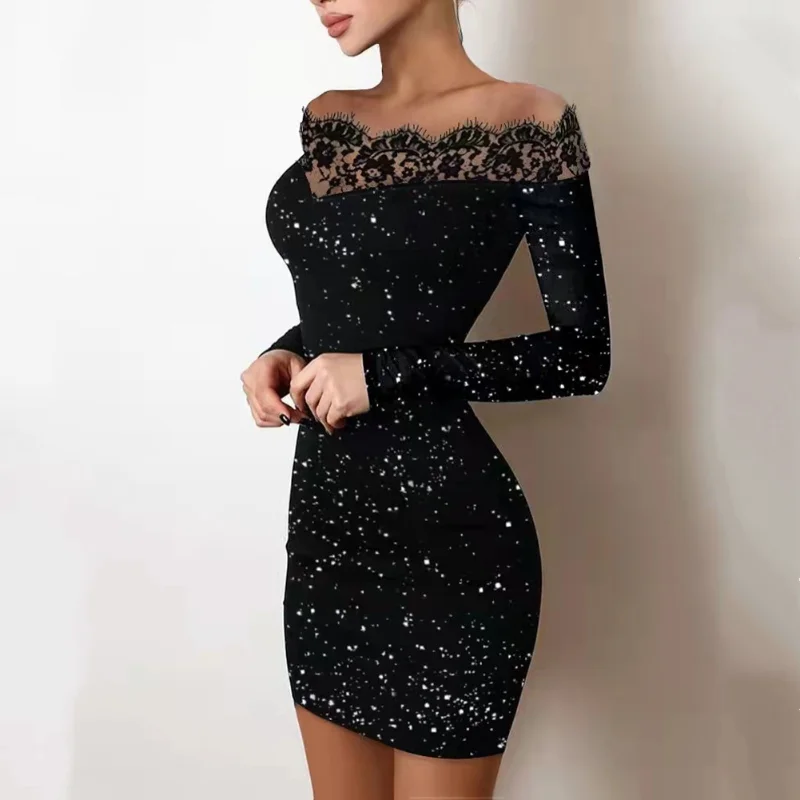Vintage Print Slim Dress Women Fashion Lace Slash-neck Long-sleeved Mini Dress Spring Casual Sexy Elegant Ladies Party Dresses
Vintage Print Slim Dress Women Fashion Lace Slash-neck Long-sleeved Mini Dress Spring Casual Sexy Elegant Ladies Party Dresses