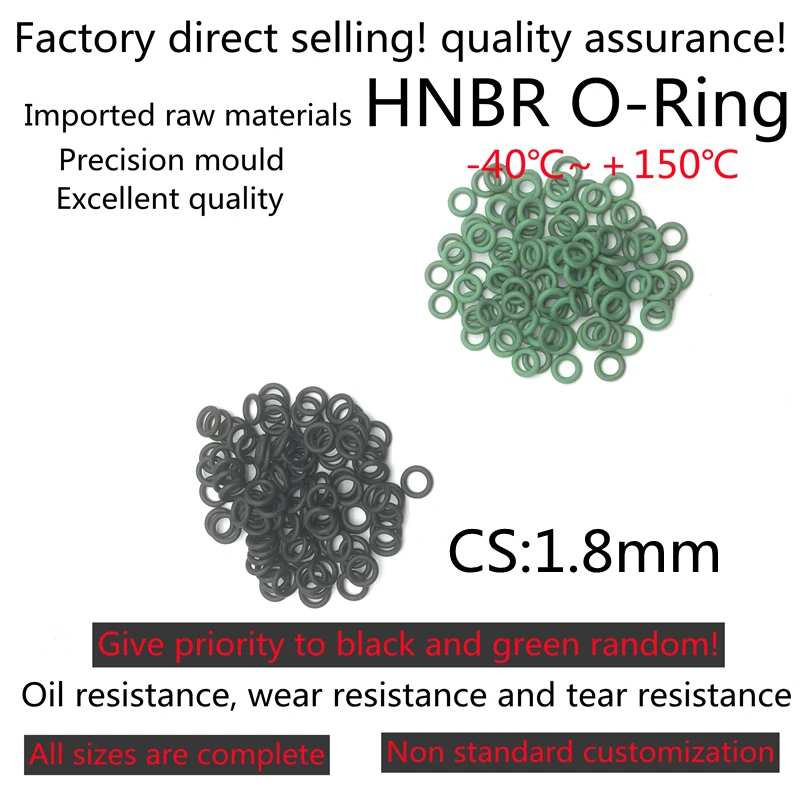 Hydrogenated Nitrile O Ring 25/26.5/27/28/30/31.5/33/35.5/37.5/38/40mm x CS1.8mm Corrosion Oil Resistant Seal Washer
Hydrogenated Nitrile O Ring 25/26.5/27/28/30/31.5/33/35.5/37.5/38/40mm x CS1.8mm Corrosion Oil Resistant Seal Washer