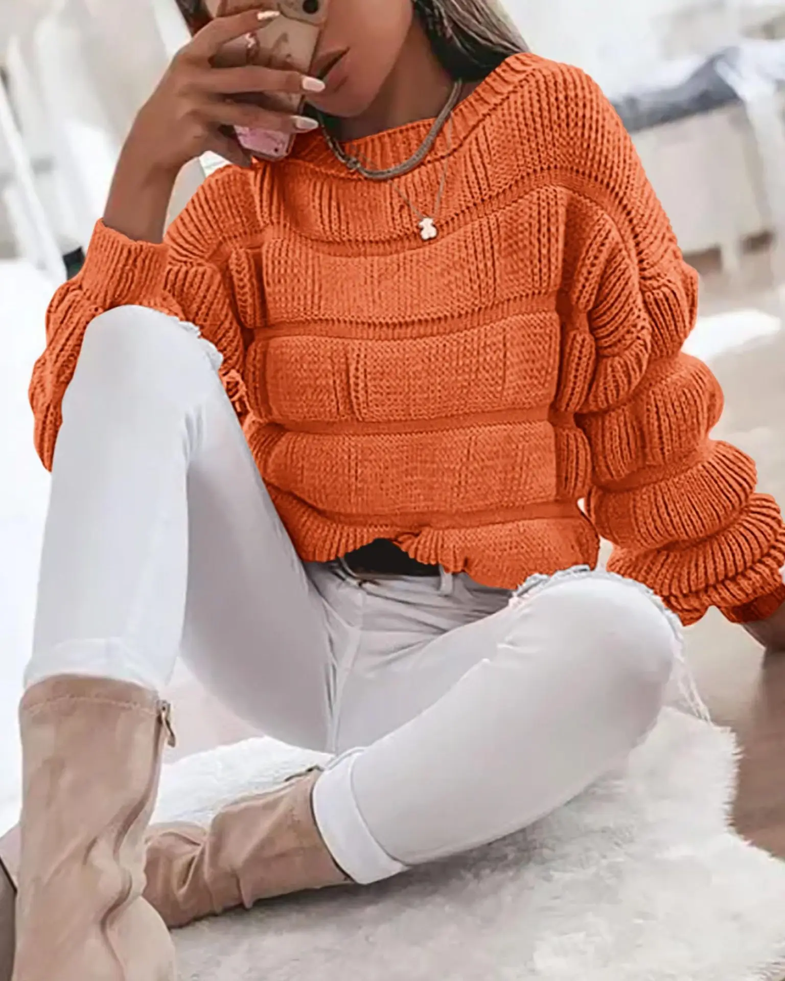 Women Loose Sweater Autumn Winter Casual Chic Cute Thick Sweater Pullovers Pullover Female Long Sleeve Sweaters Tops Fashion
Women Loose Sweater Autumn Winter Casual Chic Cute Thick Sweater Pullovers Pullover Female Long Sleeve Sweaters Tops Fashion