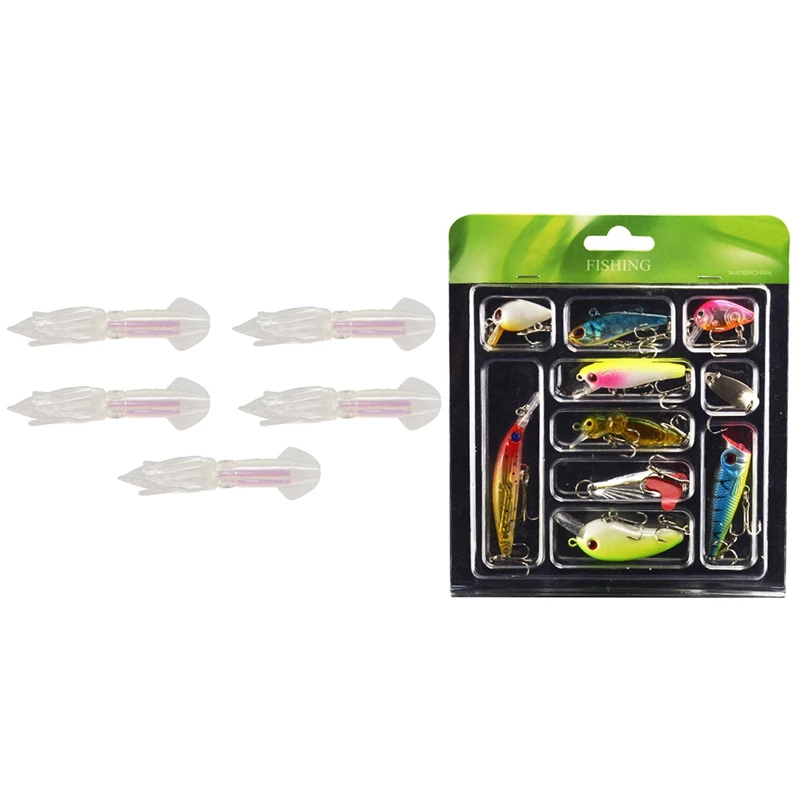 2 Set Glow Luminous Silicone Squid Lures Soft Squid Skirt Bait With Mini Lure Bait Set Mino VIB Sequins Bionic Bait
2 Set Glow Luminous Silicone Squid Lures Soft Squid Skirt Bait With Mini Lure Bait Set Mino VIB Sequins Bionic Bait