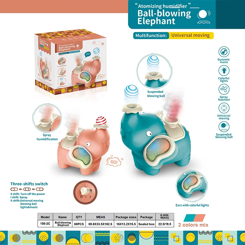 Air Jet Elephant Levitation Ball Baby Electric Spray 0-2 Year Old Baby Boy Girl Elephant Blowing Balloon Will Run
Air Jet Elephant Levitation Ball Baby Electric Spray 0-2 Year Old Baby Boy Girl Elephant Blowing Balloon Will Run