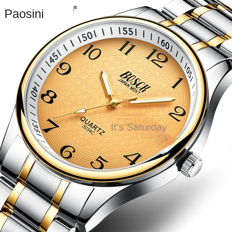 Calendar Men's Watch Steel Belt Digital Watrproof Watch Luminous Fashion Old Quartz Watch
Calendar Men's Watch Steel Belt Digital Watrproof Watch Luminous Fashion Old Quartz Watch