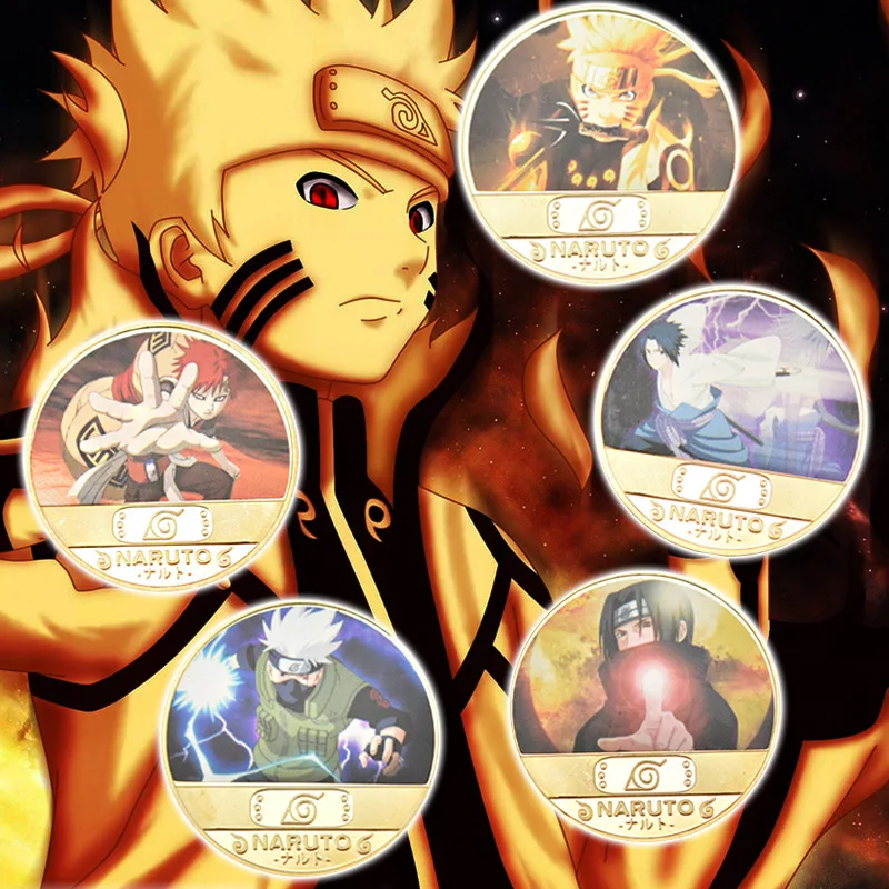 New Naruto Anime Movie Kakashi Sasuke GK Peripherals Character Golden Metal Commemorative Coin Children's Toy Collection Gift 
New Naruto Anime Movie Kakashi Sasuke GK Peripherals Character Golden Metal Commemorative Coin Children's Toy Collection Gift