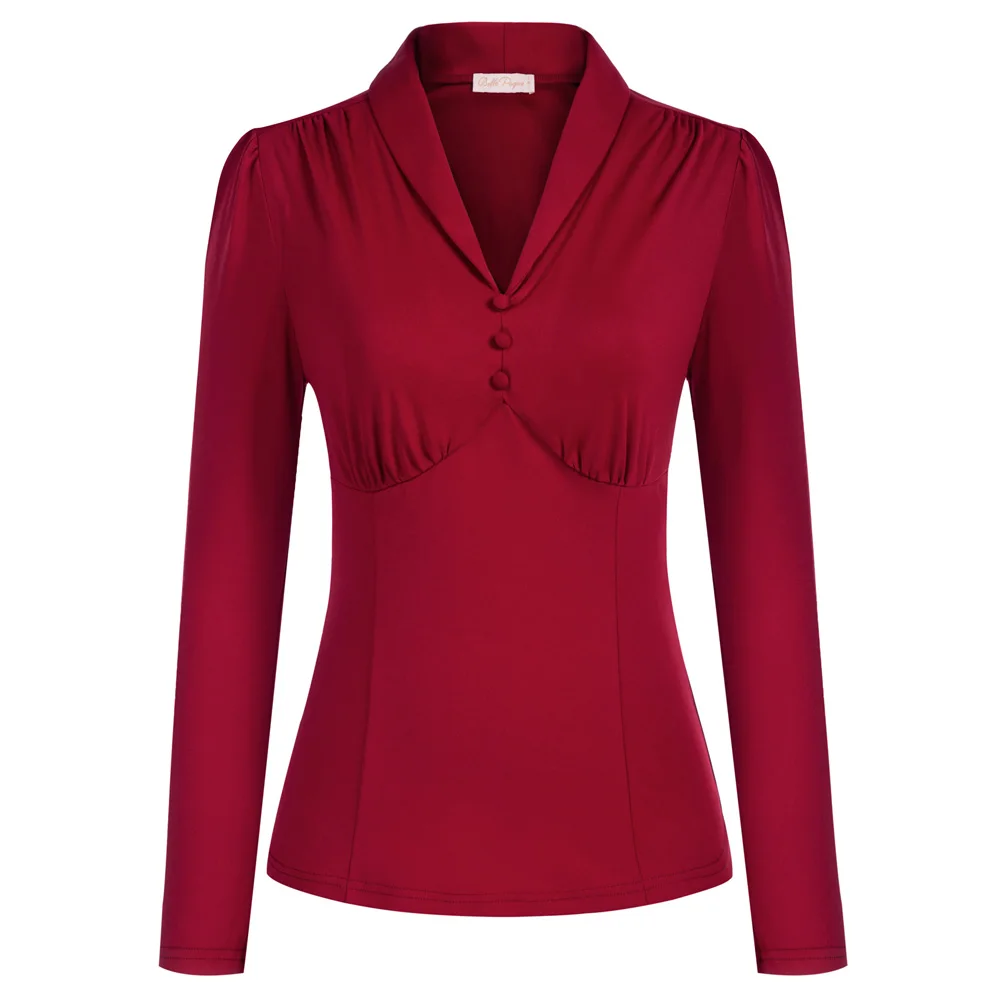 BP Women Vintage Shawl Lapel Tops Slim Fit Long Sleeve V-Neck Blouse Office Lady Workwear Solid Fall Shirts A50
BP Women Vintage Shawl Lapel Tops Slim Fit Long Sleeve V-Neck Blouse Office Lady Workwear Solid Fall Shirts A50