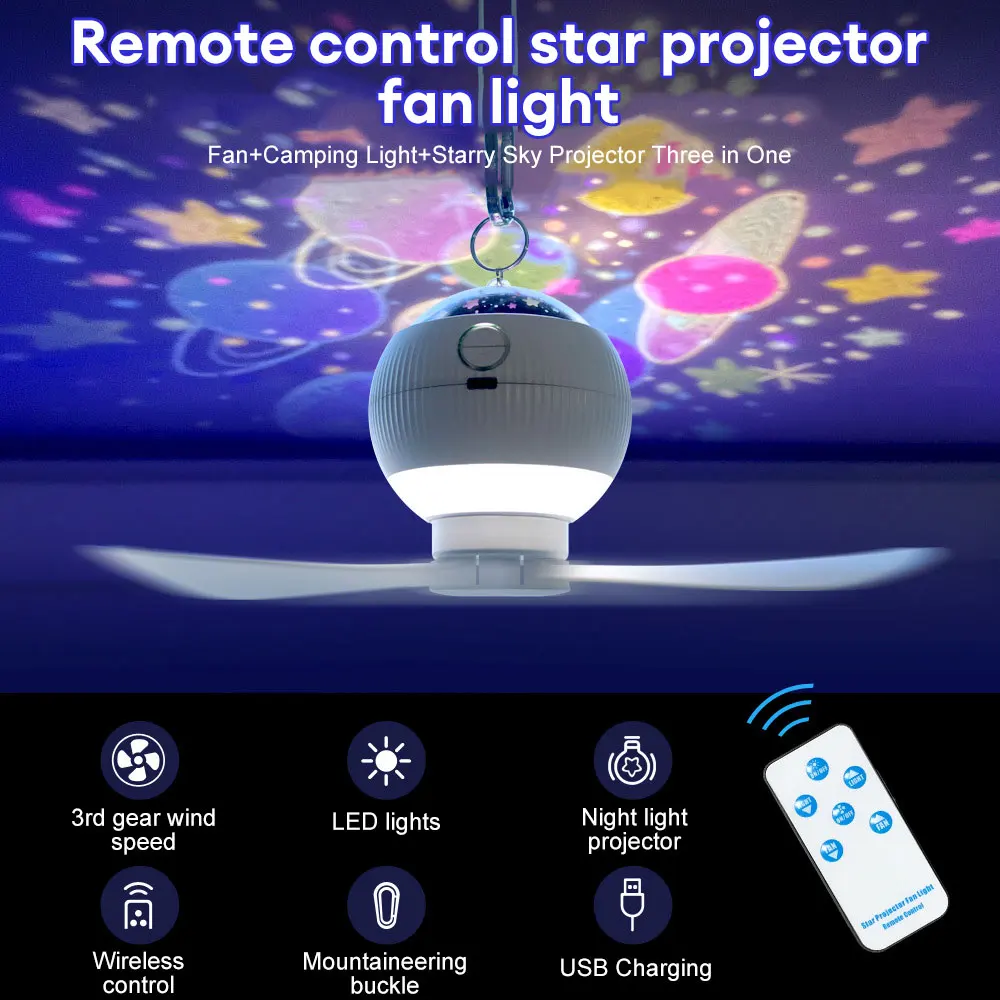 LED Ceiling Fan Star Projection Fan Lamp Multifunction Starry Sky Light Projection Night Light Fan Light With Remote Control
LED Ceiling Fan Star Projection Fan Lamp Multifunction Starry Sky Light Projection Night Light Fan Light With Remote Control