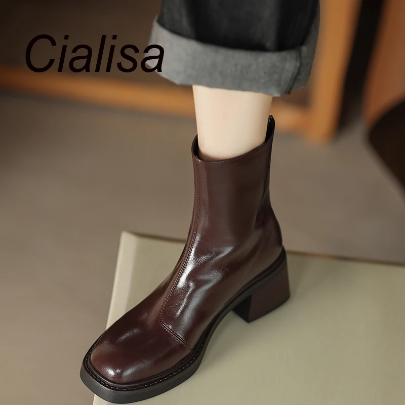 Cialisa New Short Boots Women 2023 Autumn Winter Zipper Genuine Leather Fashion Square Toe Shoe High Heels Ankle Boots For Lady
Cialisa New Short Boots Women 2023 Autumn Winter Zipper Genuine Leather Fashion Square Toe Shoe High Heels Ankle Boots For Lady