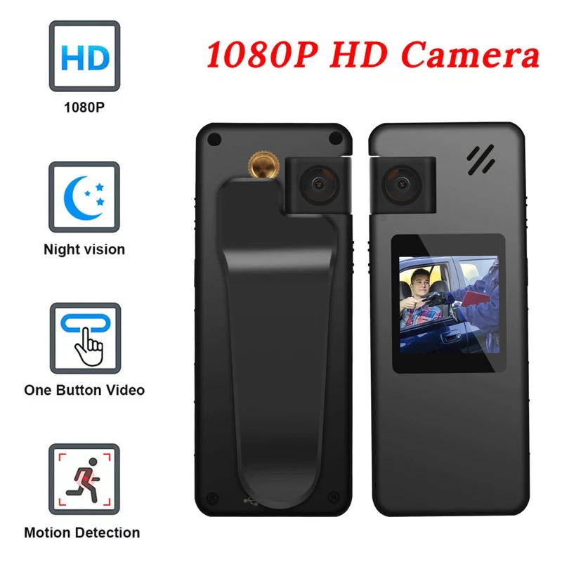 

A32 Small Body Worn Camera HD 1080P Camcorder Recording Infrared LCD Screen DVR DV Audio Video Record Support 128GB TF Card