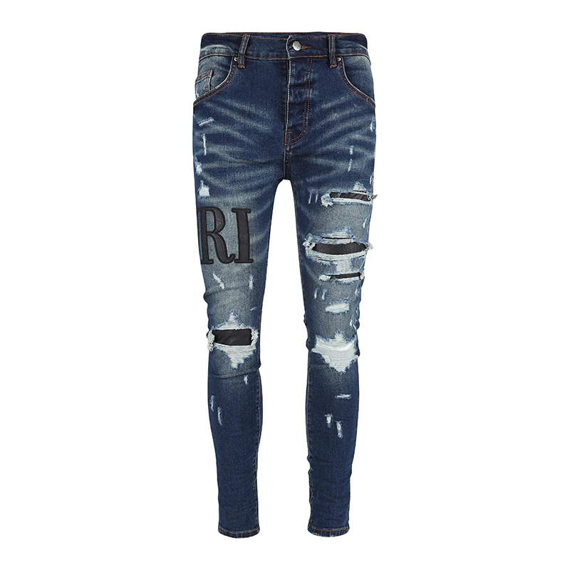Street Fashion Men Jeans Dark Blue Elastic Ripped Jeans Men Stretch Skinny Trousers Brand Patch Designer Hip Hop Pants Hombre
Street Fashion Men Jeans Dark Blue Elastic Ripped Jeans Men Stretch Skinny Trousers Brand Patch Designer Hip Hop Pants Hombre