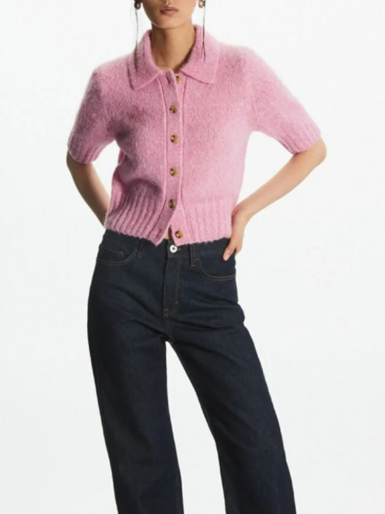 Women Sweaters 2023 Wool Blend Cropped Cardigan Turn-Down Collar Casual Short Sleeve Knit Warm Woman Single Breasted Sweater
Women Sweaters 2023 Wool Blend Cropped Cardigan Turn-Down Collar Casual Short Sleeve Knit Warm Woman Single Breasted Sweater