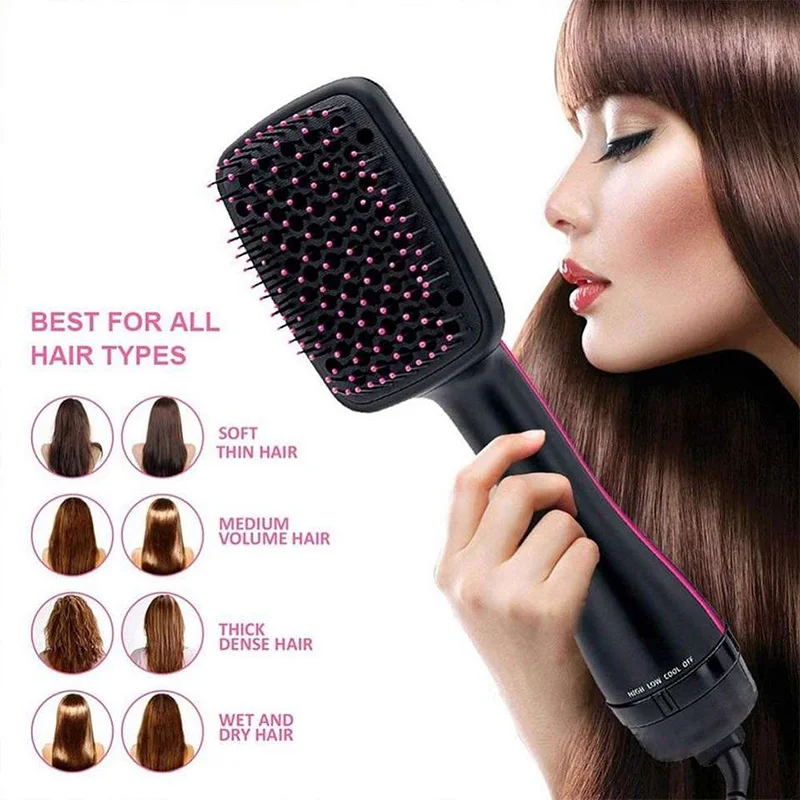 

Hot Air Brush 1000W Hair Dryer Styler And Volumizer Hair Straightener Curler Comb Roller One Step Electric Ion Blow Dryer Brush
