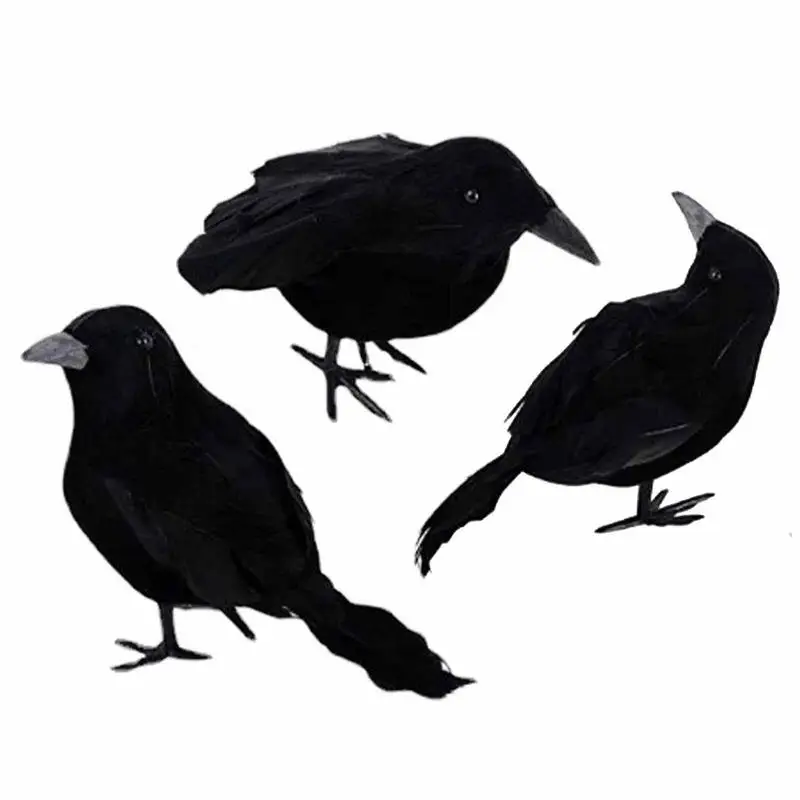 Ворона на Хэллоуин, искусственная ворона, черная птица, Ворон, реквизит, страшное украшение, подарок на день рождения для детей, украшения для сада
Ворона на Хэллоуин, искусственная ворона, черная птица, Ворон, реквизит, страшное украшение, подарок на день рождения для детей, украшения для сада
