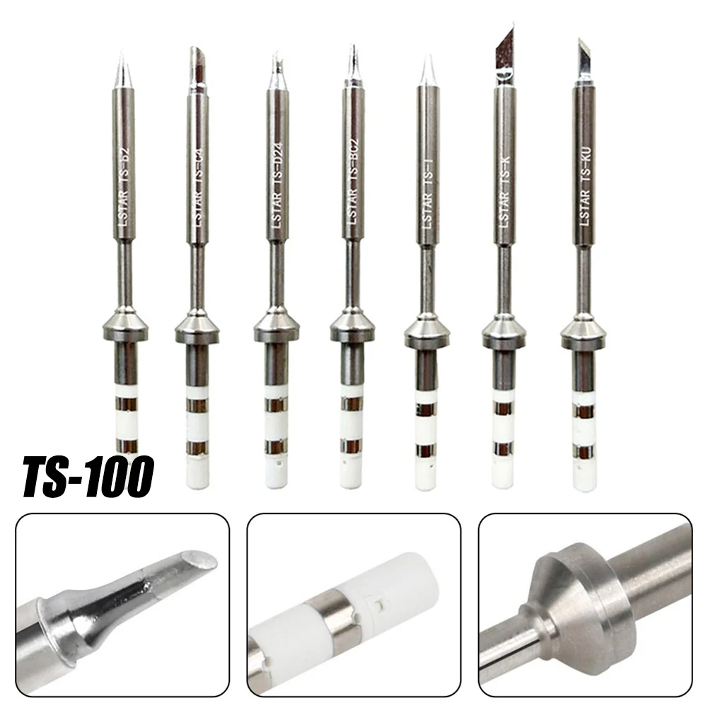 7pcs TS100 Soldering Iron Tips Ceramic Heating Core Replacement Accessories Electric For Solder PCB Components Power Tools
7pcs TS100 Soldering Iron Tips Ceramic Heating Core Replacement Accessories Electric For Solder PCB Components Power Tools