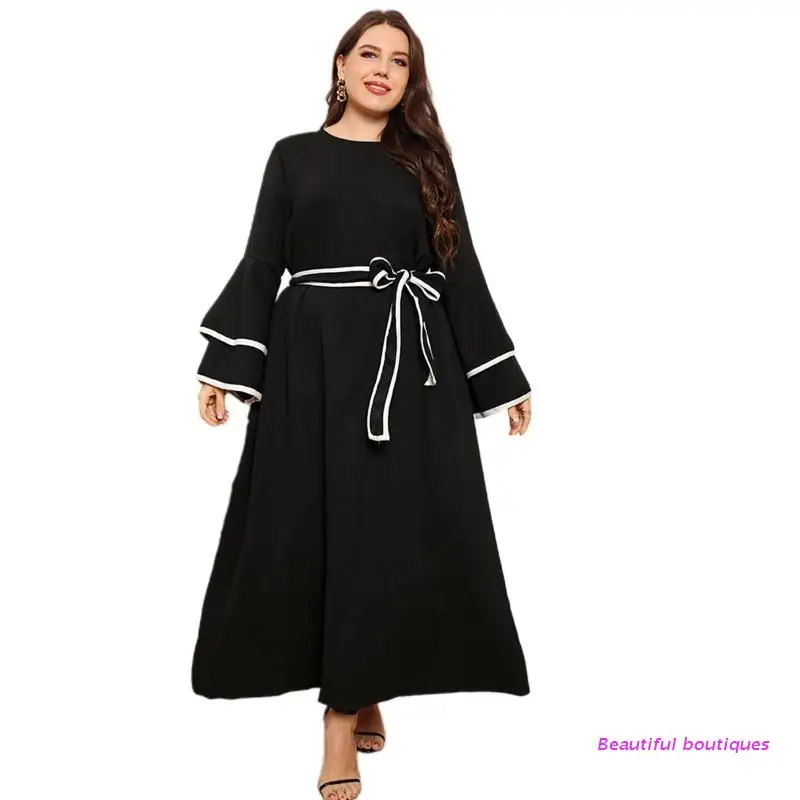 Women's Casual Solid Color Trumpet Sleeve Swing Dress Plus Size Maxi Dress U4LF
Women's Casual Solid Color Trumpet Sleeve Swing Dress Plus Size Maxi Dress U4LF