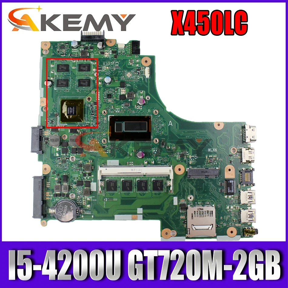 Akemy X450LC Laptop motherboard for ASUS X450LC X450LD X450LB X450L original mainboard 4GB-RAM I5-4200U GT720M-2GB
Akemy X450LC Laptop motherboard for ASUS X450LC X450LD X450LB X450L original mainboard 4GB-RAM I5-4200U GT720M-2GB