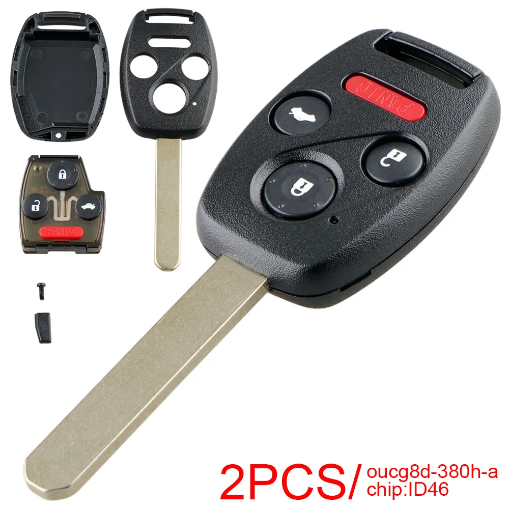 2pcs 313.8Mhz 3 + 1 Button Smart Remote Key Fob with ID46 Chip OUCG8D-380H-A Fit for 2003-2007 Honda Accord CR-V HR-V
2pcs 313.8Mhz 3 + 1 Button Smart Remote Key Fob with ID46 Chip OUCG8D-380H-A Fit for 2003-2007 Honda Accord CR-V HR-V