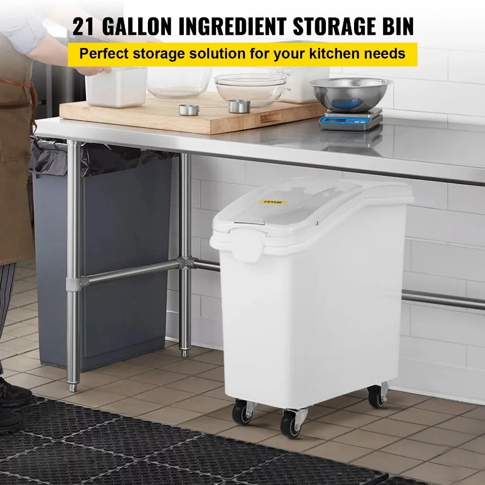White Shelf With Scoop and Sliding Lid Wastebasket Brand Ingredient Bin Kitchen Accessories PP Material Flour Bins On Wheels
White Shelf With Scoop and Sliding Lid Wastebasket Brand Ingredient Bin Kitchen Accessories PP Material Flour Bins On Wheels