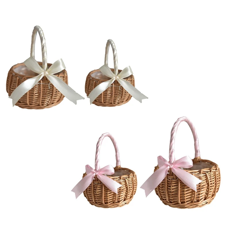 2 Pcs Rattan Woven Flower Basket Hand-Held Basket Wedding Party Decorative Basket Kitchen Storage Container
2 Pcs Rattan Woven Flower Basket Hand-Held Basket Wedding Party Decorative Basket Kitchen Storage Container