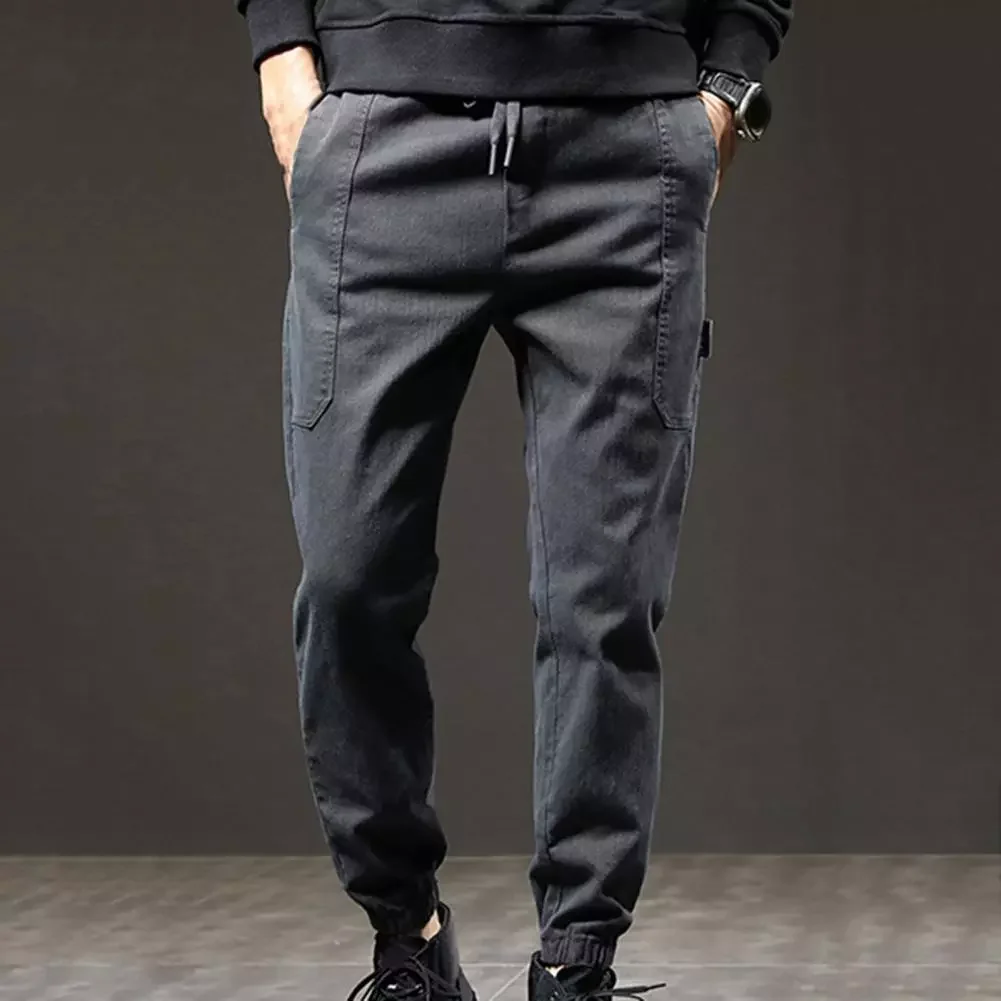2023NEW Hot Men's Pants Solid Color Mid Waist Deep Crotch Elastic Waist Drawstring Ankle-banded Casual Cargo Pants for Daily 
2023NEW Hot Men's Pants Solid Color Mid Waist Deep Crotch Elastic Waist Drawstring Ankle-banded Casual Cargo Pants for Daily