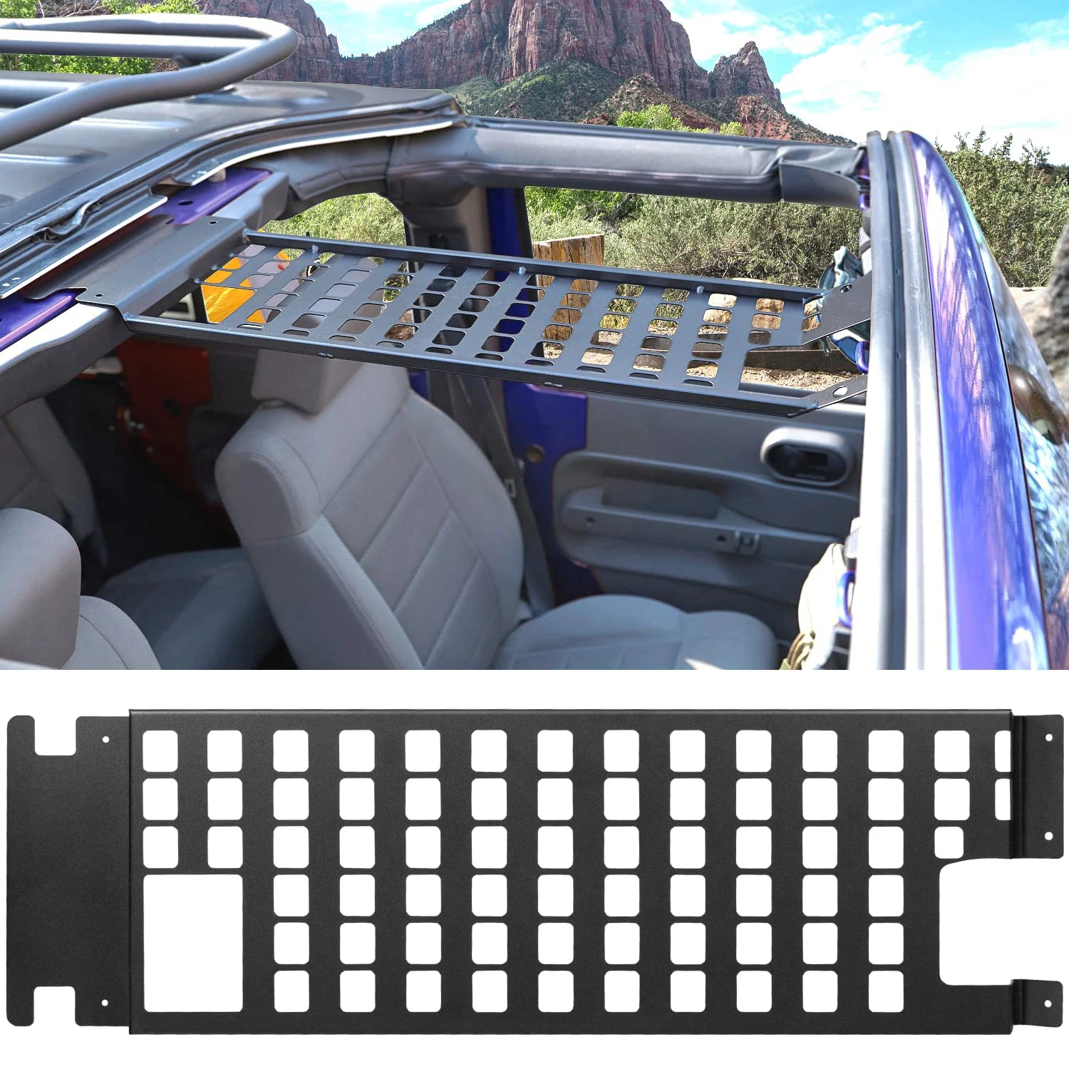 ChuangQian Roof Rack Top Molle Panel Solid Exterior Accessories Fit for Jeep Wrangler JK 4 Door 2001-2018
ChuangQian Roof Rack Top Molle Panel Solid Exterior Accessories Fit for Jeep Wrangler JK 4 Door 2001-2018